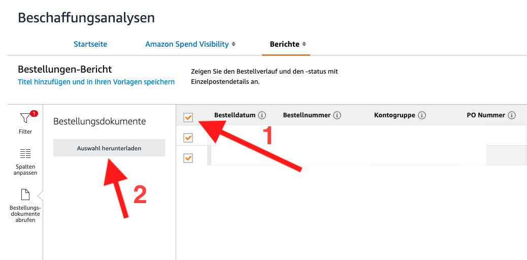 Amazon Beschaffungsanalysen